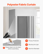VEVOR Fitting Room, Dressing Room with Thick Polyester Curtains, Privacy Space with Shading Curtain and a Hook, for Boutique, Mall, Tailor's Store & Outdoor 99 x 99 x 198 cm (Black and Gray-White)