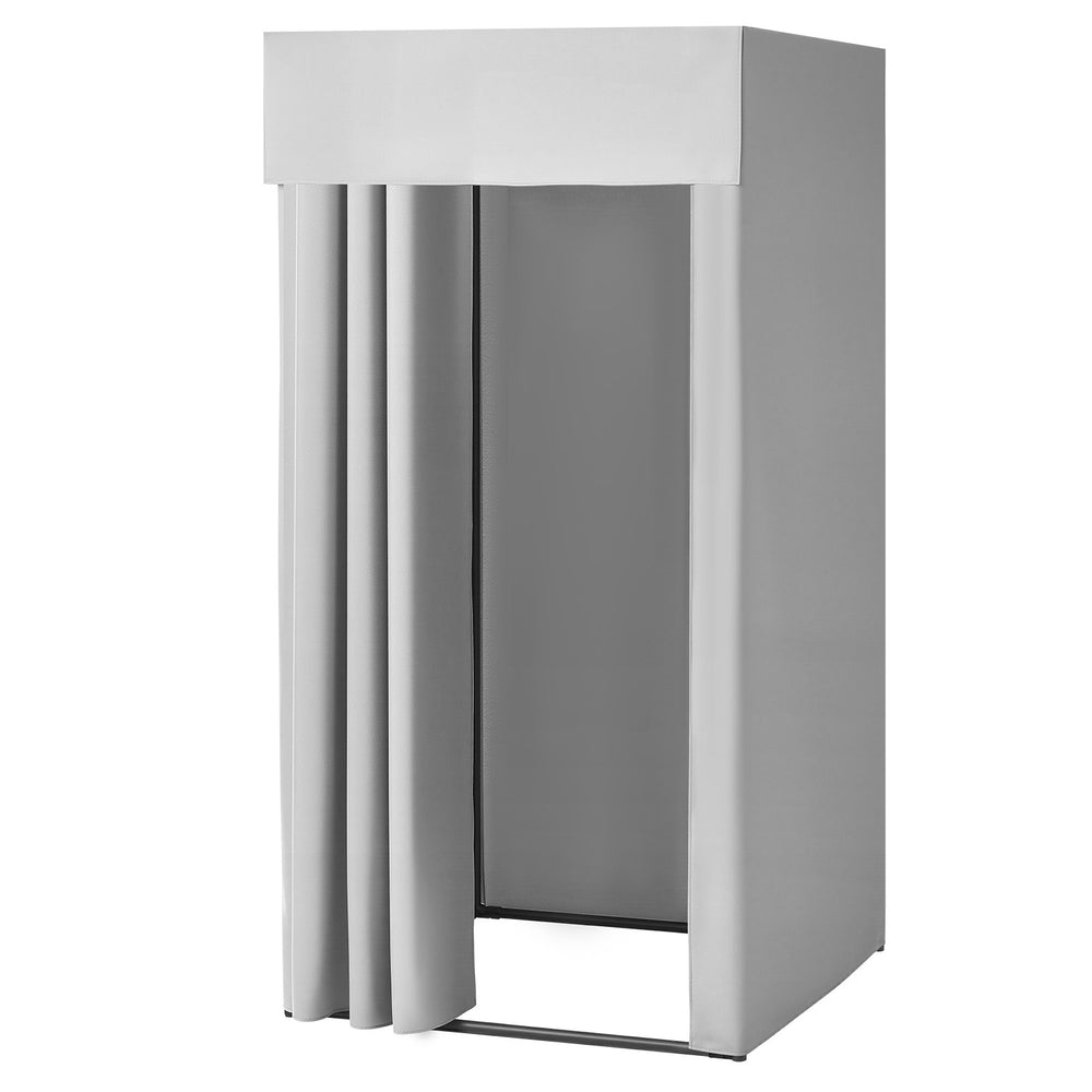 VEVOR Fitting Room, Dressing Room with Thick Polyester Curtains, Privacy Space with Shading Curtain and a Hook, for Boutique, Mall, Tailor's Store & Outdoor 99 x 99 x 198 cm (Black and Gray-White)
