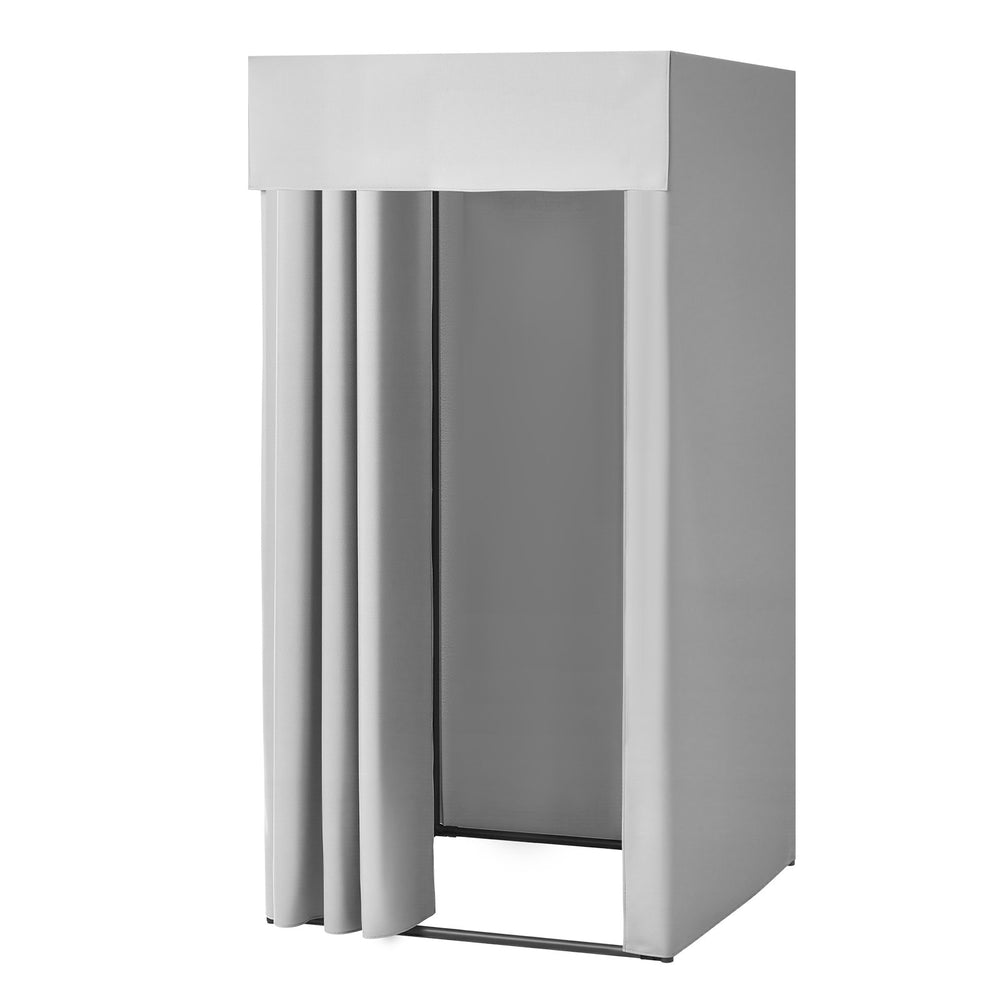 VEVOR Fitting Room, Dressing Room with Thick Polyester Curtains, Privacy Space with Shading Curtain and a Hook, for Boutique, Mall, Tailor's Store & Outdoor 99 x 99 x 198 cm (Black and Gray-White)