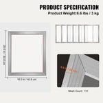 VEVOR Screen Printing Kit Silk Screen Printing Frame 40.6 cm x 50.8 cm 110 Count Mesh 6pcs