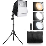VEVOR Softbox Lighting Kit 40x40 cm / 16x16 inch 3000-6500K Adjustable for Shooting