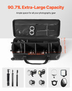 VEVOR Studio Equipment Trolley Case 100x38x32cm (39.37 x 14.96 x 12.60 in) Rolling Camera Bag