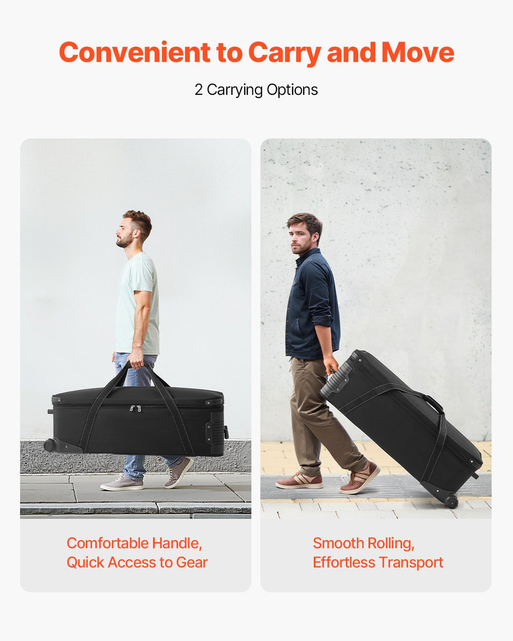 VEVOR Studio Equipment Trolley Case 100x38x32cm (39.37 x 14.96 x 12.60 in) Rolling Camera Bag
