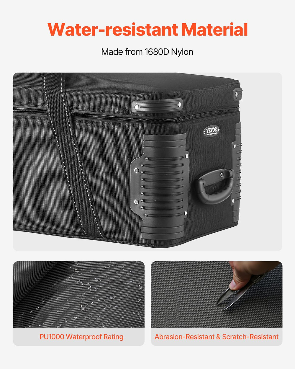 VEVOR Studio Equipment Trolley Case 100x38x32cm (39.37 x 14.96 x 12.60 in) Rolling Camera Bag