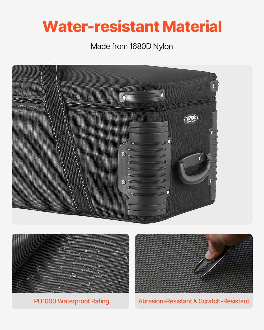 VEVOR Studio Equipment Trolley Case 131x36.5x38cm (51.57 x 14.37 x 14.96) in Rolling Camera Bag