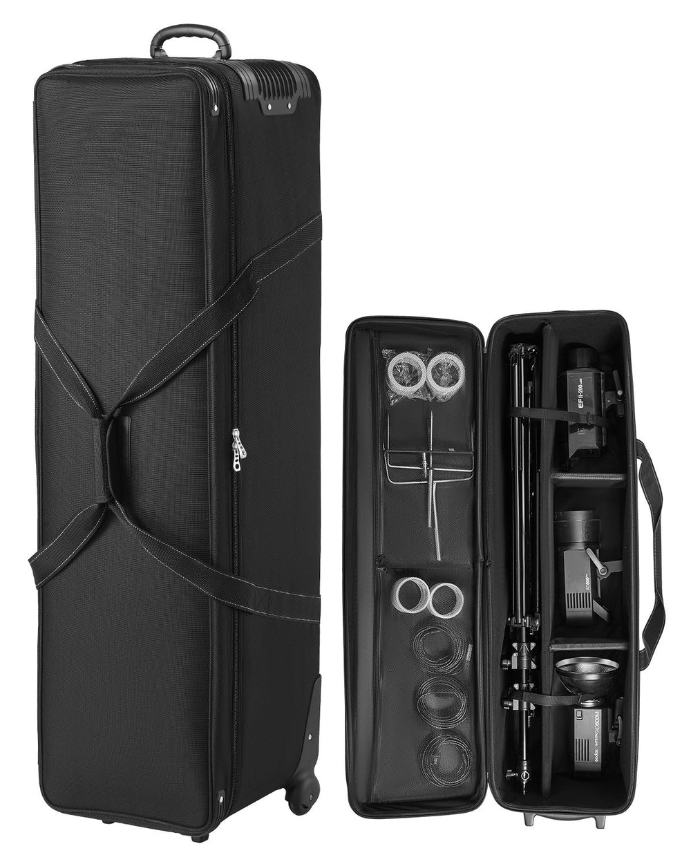 VEVOR Studio Equipment Trolley Case 131x36.5x38cm (51.57 x 14.37 x 14.96) in Rolling Camera Bag