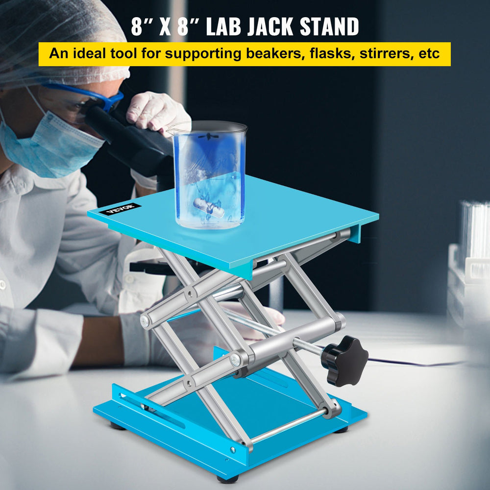 VEVOR Lab Jack Stand 8" x 8" Aluminum Lab Lift Jack Laboratory Jack 88LBS/40KG