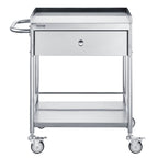 VEVOR Medical Cart, 2 Layers Stainless Steel Cart 99.8 kg Weight Capacity, Lab Utility Cart with 360° Silent Wheels and a Drawer for Lab, Clinic, Kitchen, Salon