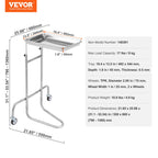 VEVOR Stainless Steel Lab Carts, Lab Utility Cart with Single Tray, Mobile Medical Cart with 2 Silent Wheels, Lab Rolling Cart for Lab, Clinic, Hospital, Salon