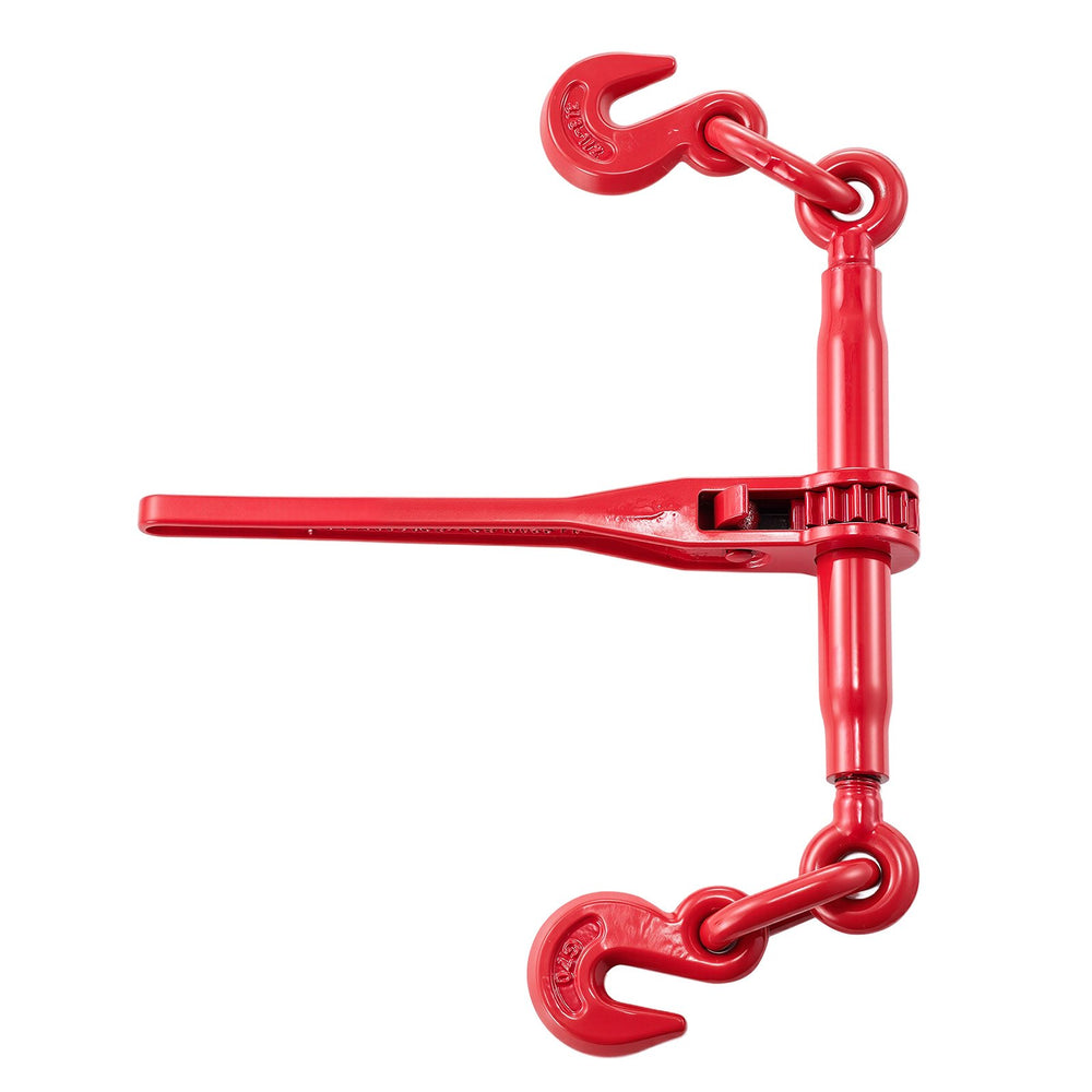 VEVOR 9215LBS 3/8" – 1/2" Ratchet Binders 9,215 LBS Secure Working Load, G70 Hooks and Adjustable Length, for Grade 70-80 Chains, Tie Down, Hauling, Towing, 2-Pack, Red