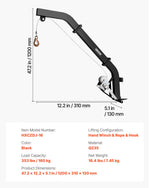 VEVOR Tree Mounted Deer Hoist, 353 lbs Load Capacity, Hunting Game Hoist Winch Lift with Ratchet Strap, Heavy Duty Deer Hanger for Skinning, Cleaning, Hanging Feed, and Field Dressing, Black