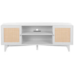 VEVOR Rattan TV Stand 191cm TV Boho TV Cabinet White TV Cabinet