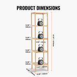VEVOR 5-Tier Bathroom Standing Shelf, Narrow Shelving Unit, Display Storage Rack Organizer, Freestanding Flower Plant Stand, Multifunctional Bamboo Shelf Ideal for BathRoom, Kitchen, Home, Natural