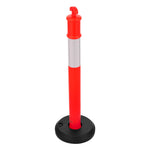 VEVOR 2 Pack Traffic Delineator Posts, 1140 mm Traffic Safety Cones with Fillable Base and Reflective Strips, Heavy Duty Delineator Posts for Construction Site, Parking Lot, Crowd Control, Red