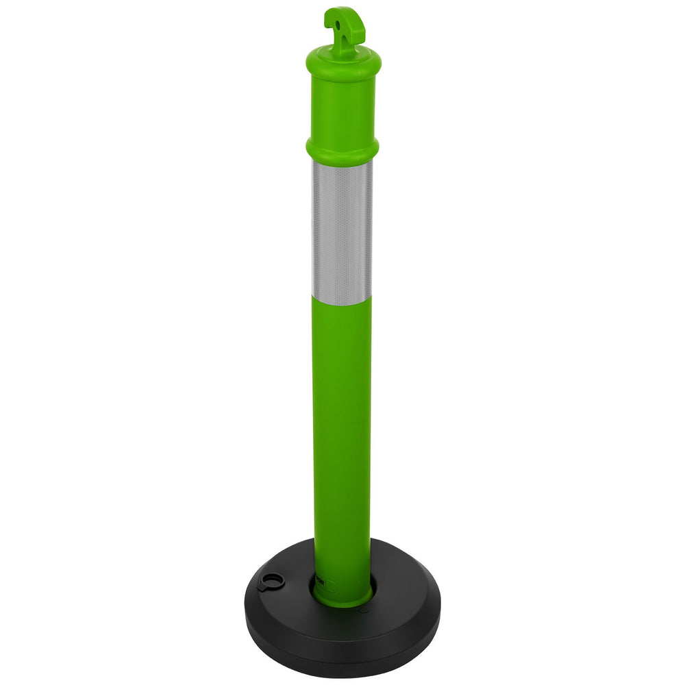 VEVOR 3 Pack Traffic Delineator Posts, 1140 mm Traffic Safety Cones with Fillable Base and Reflective Strips, Heavy Duty Delineator Posts for Construction Site, Parking Lot, Crowd Control, Green