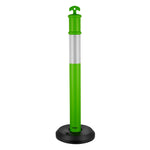 VEVOR 3 Pack Traffic Delineator Posts, 1140 mm Traffic Safety Cones with Fillable Base and Reflective Strips, Heavy Duty Delineator Posts for Construction Site, Parking Lot, Crowd Control, Green