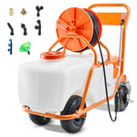 VEVOR Lawn Sprayer with Wheels, Adjustable Pressure 0-90 PSI, Sprayer with 60L Tank, with 8 Nozzles, 2 Wands, Wide Opening Lid for Garden, Weeding, Spraying
