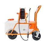 VEVOR Lawn Sprayer with Wheels, Adjustable Pressure 0-90 PSI, Sprayer with 60L Tank, with 8 Nozzles, 2 Wands, Wide Opening Lid for Garden, Weeding, Spraying