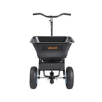VEVOR Lawn Spreader, 100LBS Capacity, Walk-Behind Push Spreader, 0-9.8ft Spreading Width, 13 in All Terrain Pneumatic Tires, Fertilizer Spreaders with Hopper Grate, for Seed Salt Ice Melt