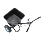 VEVOR Lawn Spreader, 100LBS Capacity, Walk-Behind Push Spreader, 0-9.8ft Spreading Width, 13 in All Terrain Pneumatic Tires, Fertilizer Spreaders with Hopper Grate, for Seed Salt Ice Melt