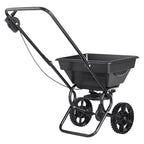 VEVOR Broadcast Spreader, 11.3 kg Walk-Behind Turf Spreader with 20.3 cm Wheels, Steel Push Fertilizer Spreader, Garden Seeder, and Salt Spreader, Designed for Residential, Farm, and Tough Terrain, Black