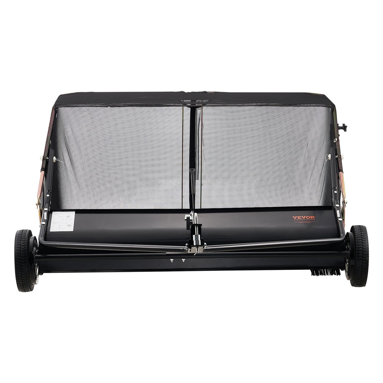 VEVOR 26.7 cm Tow Behind Lawn Sweeper, 26 cu.ft. Large Yard Sweeper, Adjustable Sweeping Height, Heavy Duty Leaf & Grass Collector with Dumping Rope, Pull Behind Sweepers for Debris Grass Clippings