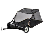 VEVOR 42-inch Lawn Sweeper Tow Behind, 12 cu.ft. Large Pull Behind Grass Sweeper, Heavy Duty Leaf & Grass Collector with Dumping Rope Design, Adjustable Sweeping Height for Picking Up Debris & Grass