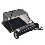 VEVOR 42-inch Lawn Sweeper Tow Behind, 12 cu.ft. Large Pull Behind Grass Sweeper, Heavy Duty Leaf & Grass Collector with Dumping Rope Design, Adjustable Sweeping Height for Picking Up Debris & Grass