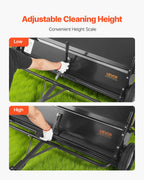 VEVOR Tow Behind Lawn Sweeper, 122cm Pull Behind Yard Sweeper, 26 cu. ft Hopper Bag Capacity, Leaf & Grass Collector with Dumping Rope, Adjustable Sweeping Height, Garden Sweepers for Lawn Farm