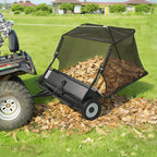 VEVOR Tow Behind Lawn Sweeper, 122cm Pull Behind Yard Sweeper, 26 cu. ft Hopper Bag Capacity, Leaf & Grass Collector with Dumping Rope, Adjustable Sweeping Height, Garden Sweepers for Lawn Farm