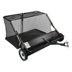 VEVOR Tow Behind Lawn Sweeper, 122cm Pull Behind Yard Sweeper, 26 cu. ft Hopper Bag Capacity, Leaf & Grass Collector with Dumping Rope, Adjustable Sweeping Height, Garden Sweepers for Lawn Farm