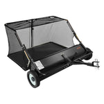VEVOR Tow Behind Lawn Sweeper, 122cm Pull Behind Yard Sweeper, 26 cu. ft Hopper Bag Capacity, Leaf & Grass Collector with Dumping Rope, Adjustable Sweeping Height, Garden Sweepers for Lawn Farm