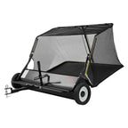 VEVOR Tow Behind Lawn Sweeper, 122cm Pull Behind Yard Sweeper, 26 cu. ft Hopper Bag Capacity, Leaf & Grass Collector with Dumping Rope, Adjustable Sweeping Height, Garden Sweepers for Lawn Farm