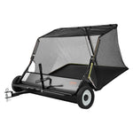 VEVOR Tow Behind Lawn Sweeper, 122cm Pull Behind Yard Sweeper, 26 cu. ft Hopper Bag Capacity, Leaf & Grass Collector with Dumping Rope, Adjustable Sweeping Height, Garden Sweepers for Lawn Farm