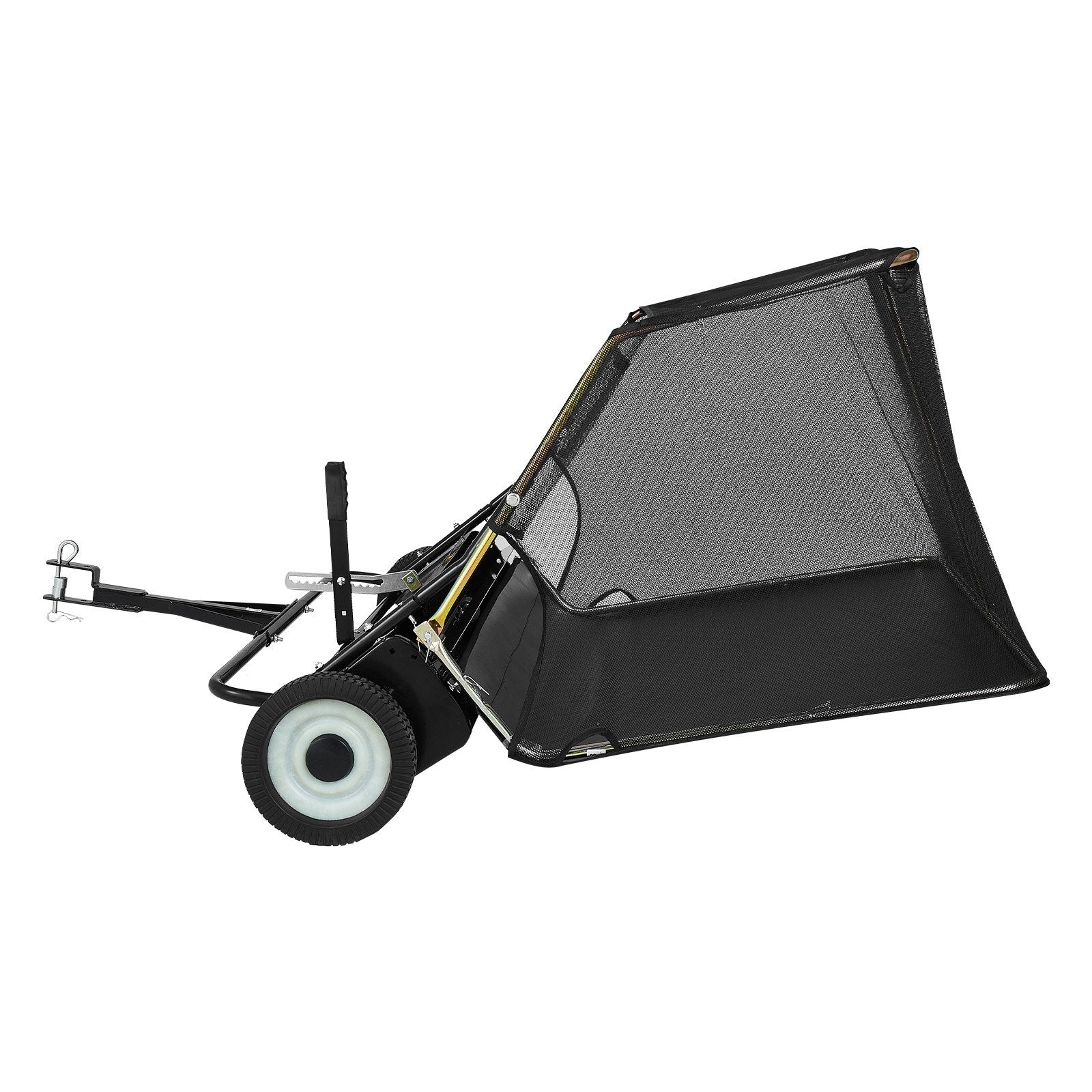 VEVOR Tow Behind Lawn Sweeper, 122cm Pull Behind Yard Sweeper, 26 cu. ft Hopper Bag Capacity, Leaf & Grass Collector with Dumping Rope, Adjustable Sweeping Height, Garden Sweepers for Lawn Farm