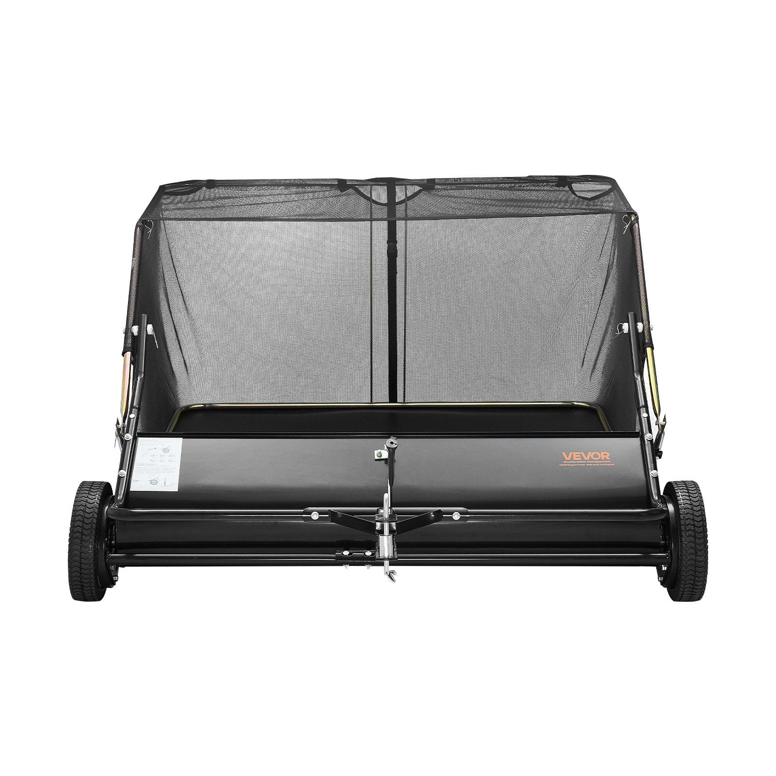 VEVOR Tow Behind Lawn Sweeper, 122cm Pull Behind Yard Sweeper, 26 cu. ft Hopper Bag Capacity, Leaf & Grass Collector with Dumping Rope, Adjustable Sweeping Height, Garden Sweepers for Lawn Farm