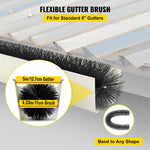 VEVOR Gutter Guard Brush With 120 FT Length Bristle, 4.33\" Dia. Gutter Brush Leaf Guard Fit for 5 Inches Gutter, Galvanized Steel Wire Gutter Brush, No Tools, DIY Gutter Leaf Guard for Keep out Debri