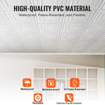 VEVOR Ceiling Tiles 12-Pack 61 cm x 61 cm PVC Easy Installation White Peg Pattern