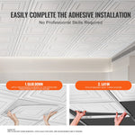 VEVOR Ceiling Tiles 12-Pack 61 cm x 61 cm PVC Easy Installation White Peg Pattern