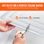VEVOR Ceiling Tiles 12-Pack 61 cm x 61 cm PVC Easy Installation White Peg Pattern