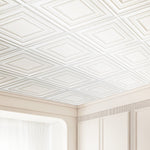 VEVOR Ceiling Tiles 12-Pack 61 cm x 61 cm PVC Easy Installation White Peg Pattern