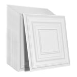 VEVOR Ceiling Tiles 12-Pack 61 cm x 61 cm PVC Easy Installation White Peg Pattern