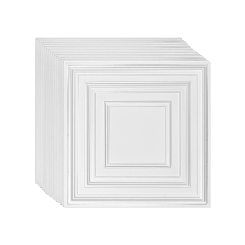 VEVOR Ceiling Tiles 12-Pack 61 cm x 61 cm PVC Easy Installation White Peg Pattern