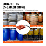 VEVOR 208.2 L Metal Drum Heater 1200 Watt 25.4 cm Width, 30-150°C Adjustable