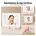 VEVOR Lighted Makeup Mirror 3 Color Vanity w/ USB Desktop Wall-mount 80x55.1 cm