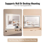 VEVOR Lighted Makeup Mirror 3 Color Vanity w/ USB Desktop Wall-mount 80x55.1 cm