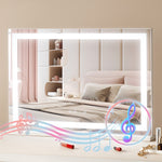 VEVOR Lighted Makeup Mirror 3 Color w/ Bluetooth USB Desktop Wall-mount 55.1 cm