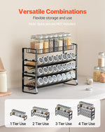 VEVOR Detachable Spice Rack Organizer for Cabinet, 4 Tie Stackable Seasoning Organizer, Spice Jars Kitchen Storage for Countertop Kitchen Pantry Cupboard, 15.8x10.7 in
