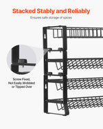 VEVOR Detachable Spice Rack Organizer for Cabinet, 4 Tie Stackable Seasoning Organizer, Spice Jars Kitchen Storage for Countertop Kitchen Pantry Cupboard, 15.8x10.7 in