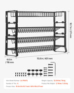 VEVOR Detachable Spice Rack Organizer for Cabinet, 4 Tie Stackable Seasoning Organizer, Spice Jars Kitchen Storage for Countertop Kitchen Pantry Cupboard, 15.8x10.7 in